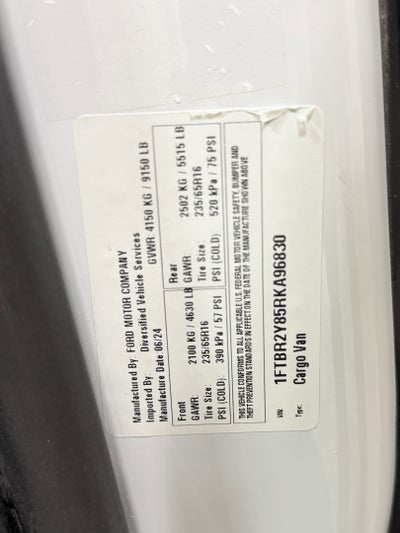 2024 Ford Transit Cargo Van T250