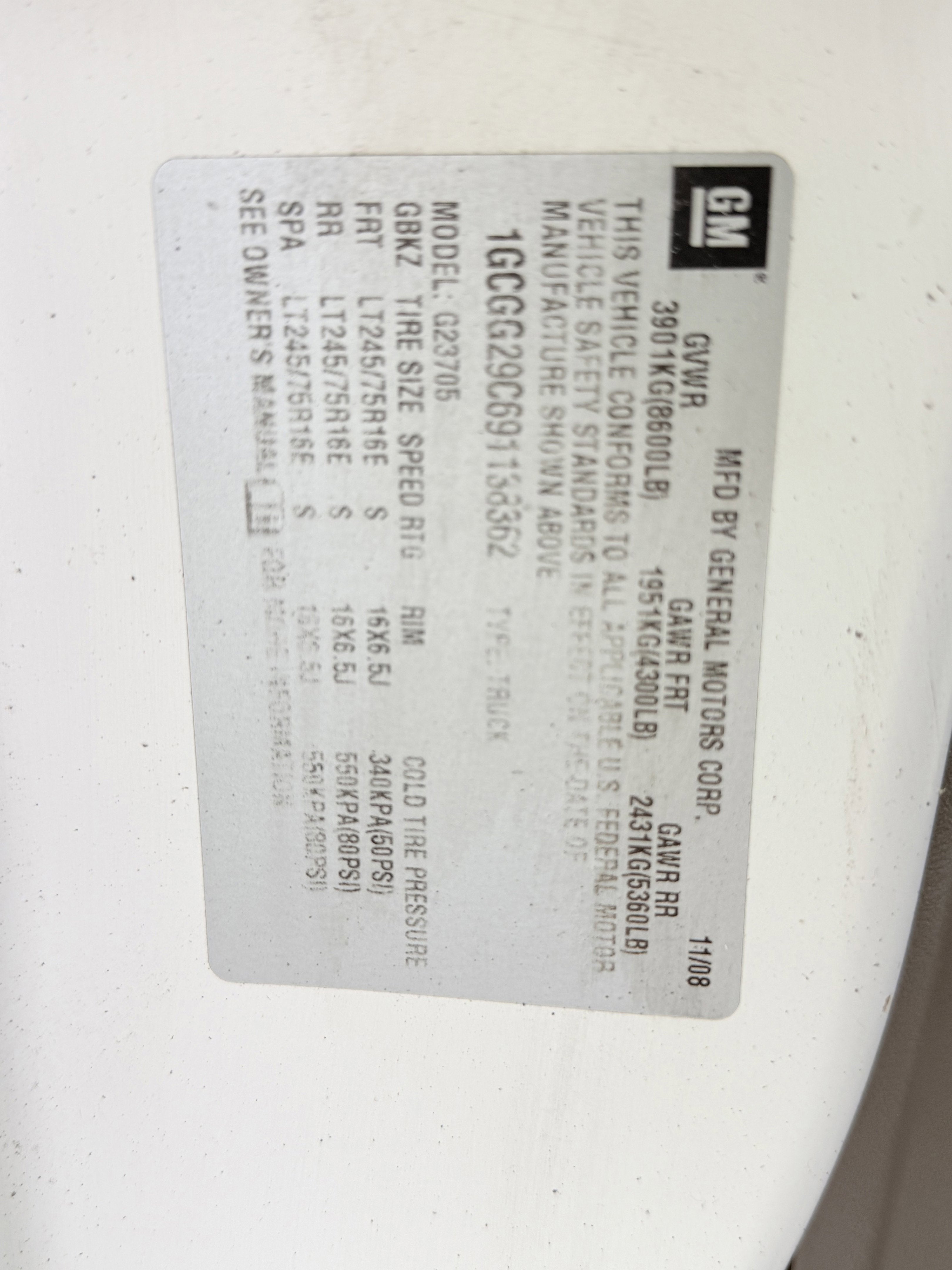 2009 Chevrolet Express Cargo 2500 NA