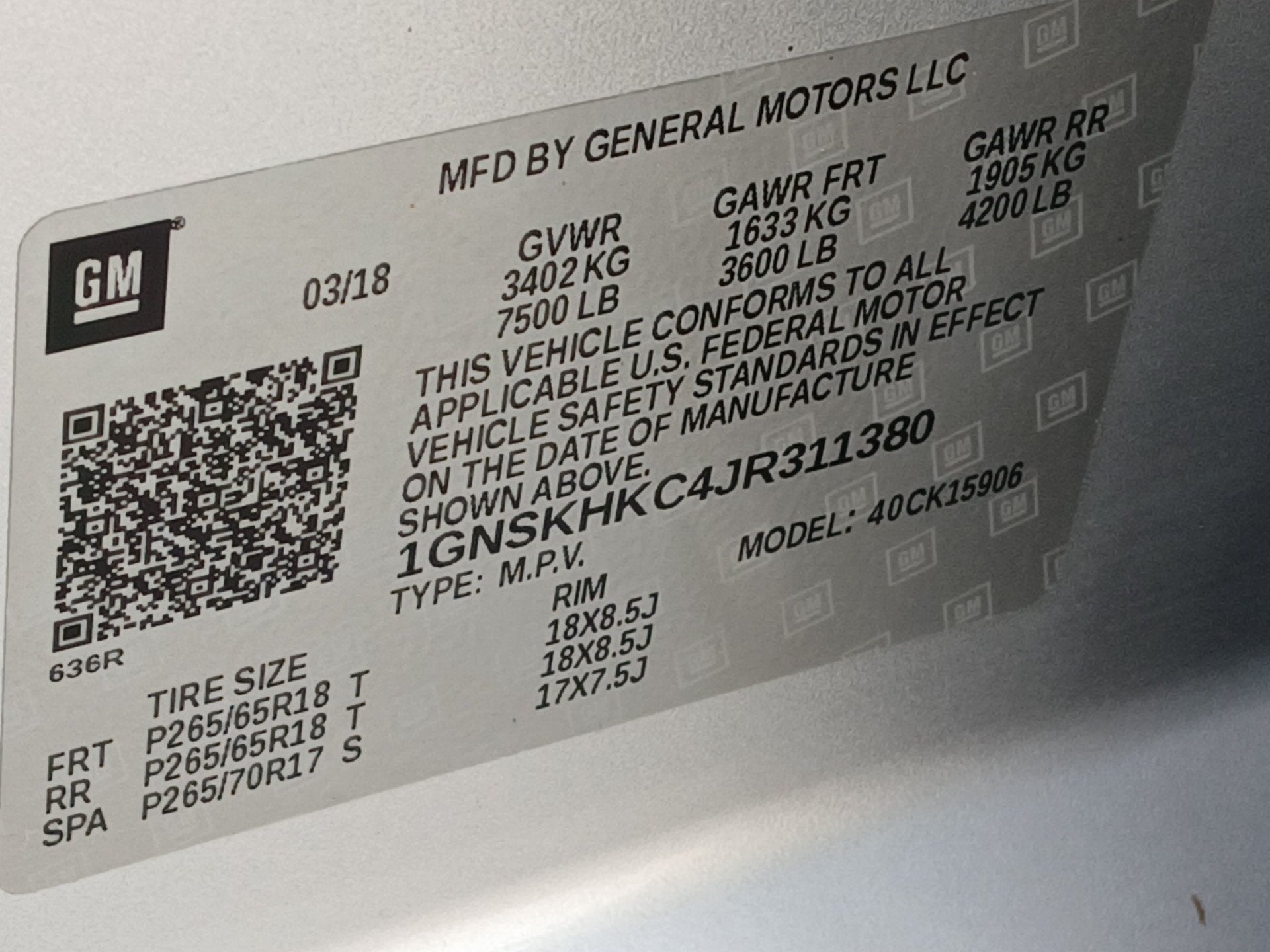 2018 Chevrolet Suburban LT