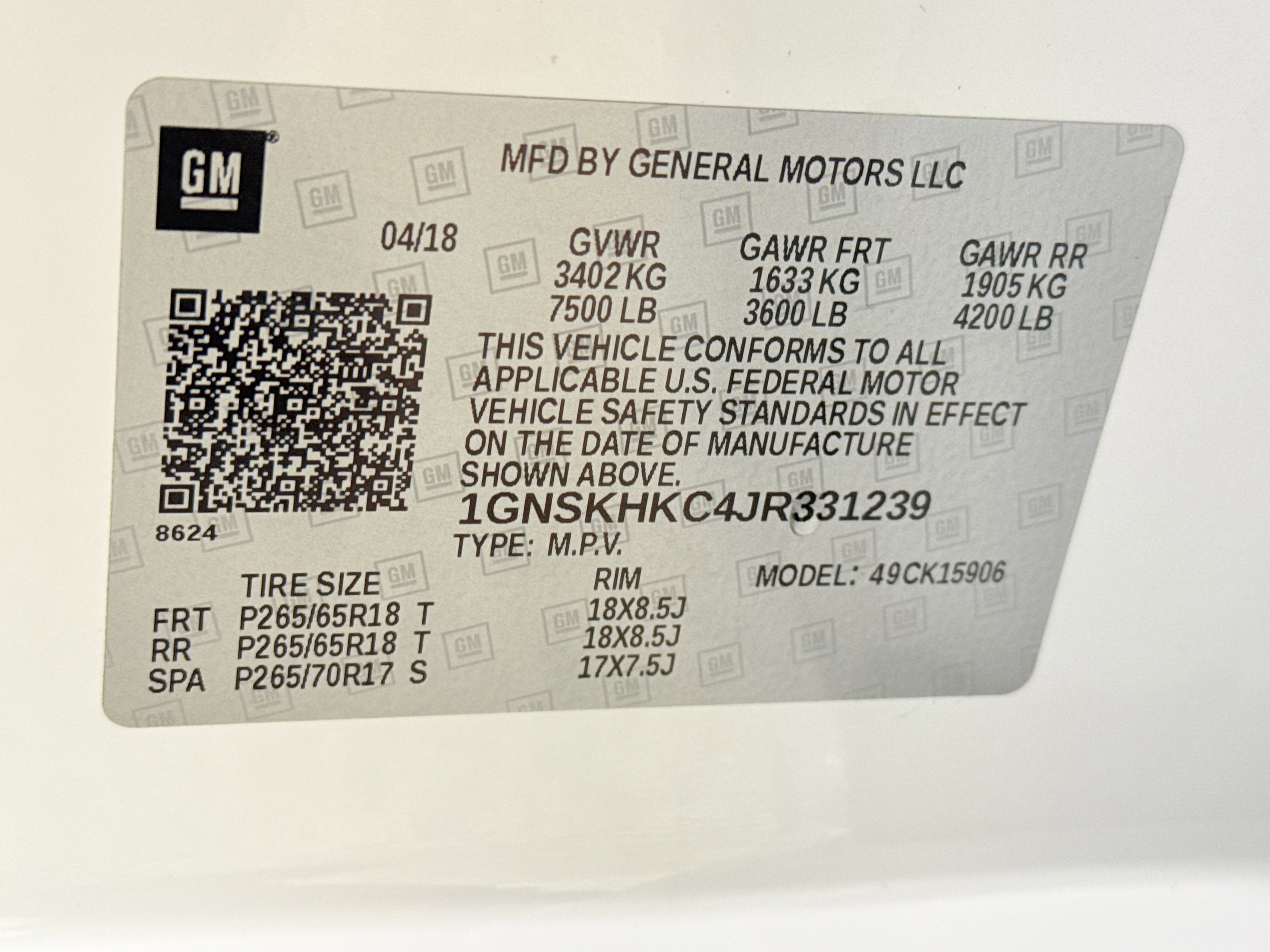 2018 Chevrolet Suburban LT