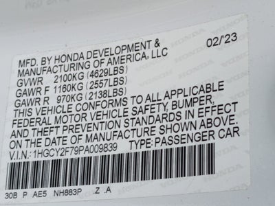 2023 Honda Accord Hybrid Sport-L