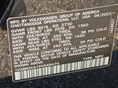 2023 Volkswagen Atlas 3.6L V6 SEL