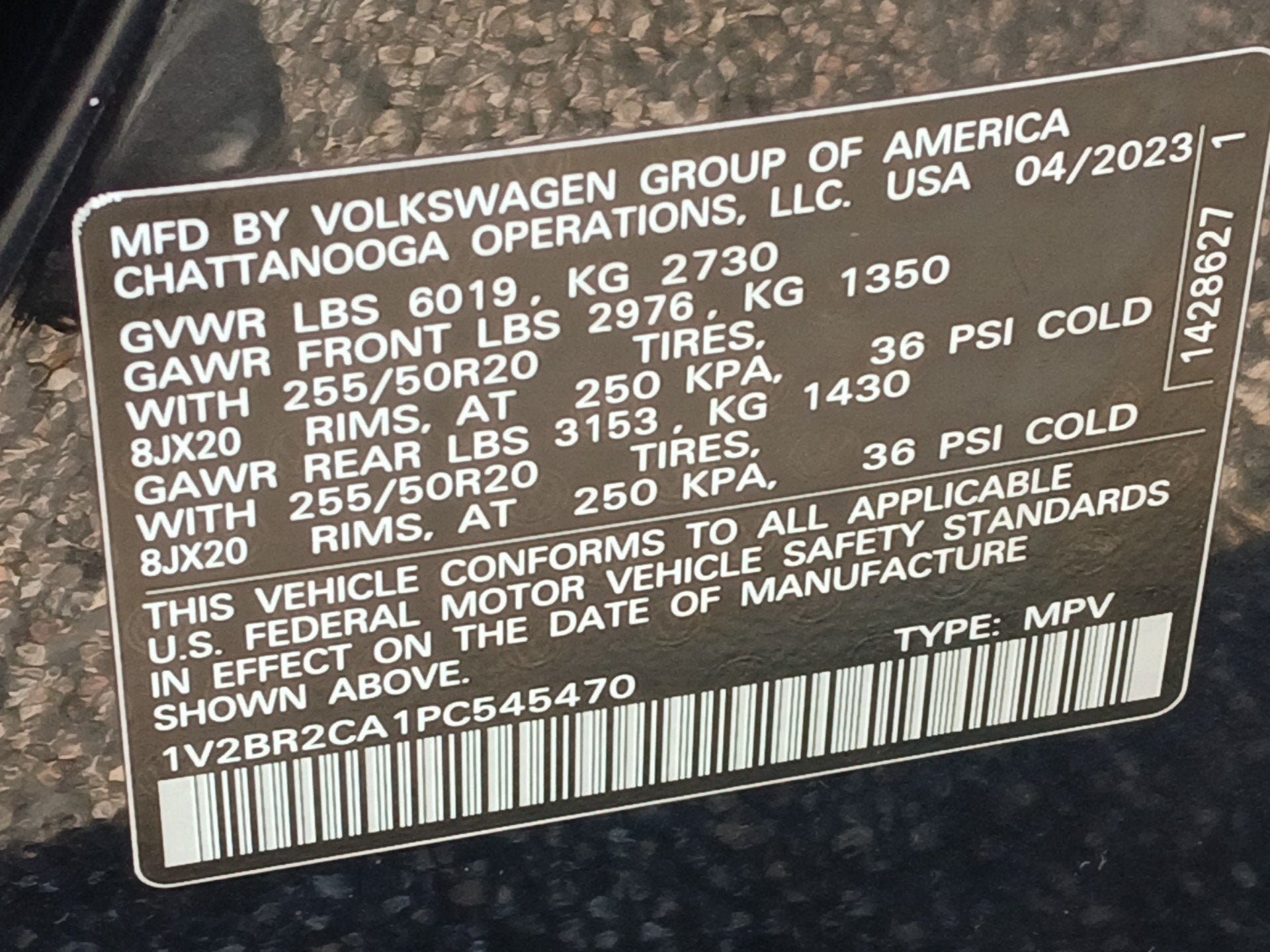2023 Volkswagen Atlas 3.6L V6 SEL