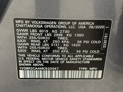 2021 Volkswagen Atlas 3.6L V6 SEL