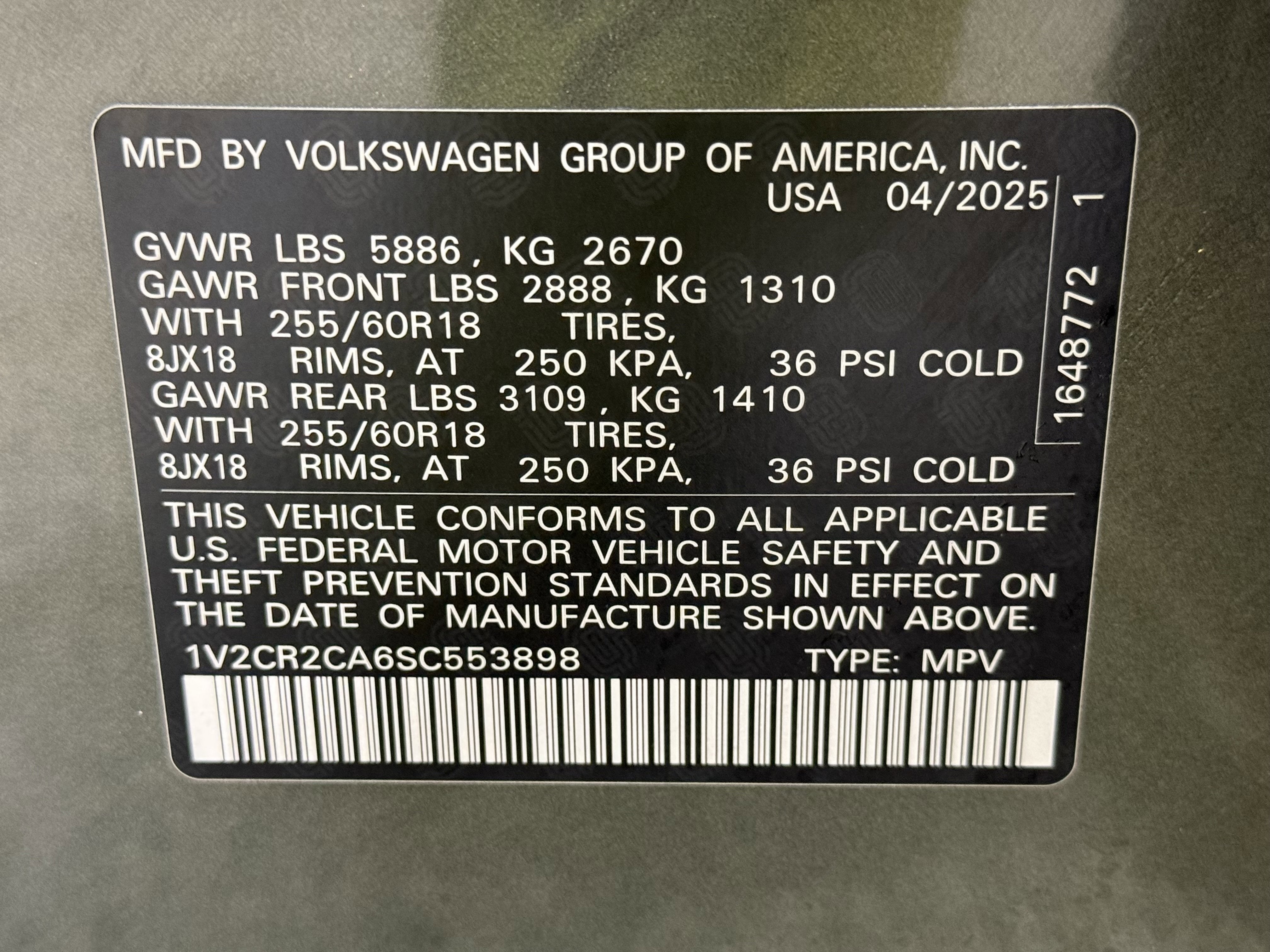 2025 Volkswagen Atlas 2.0T Peak Edition