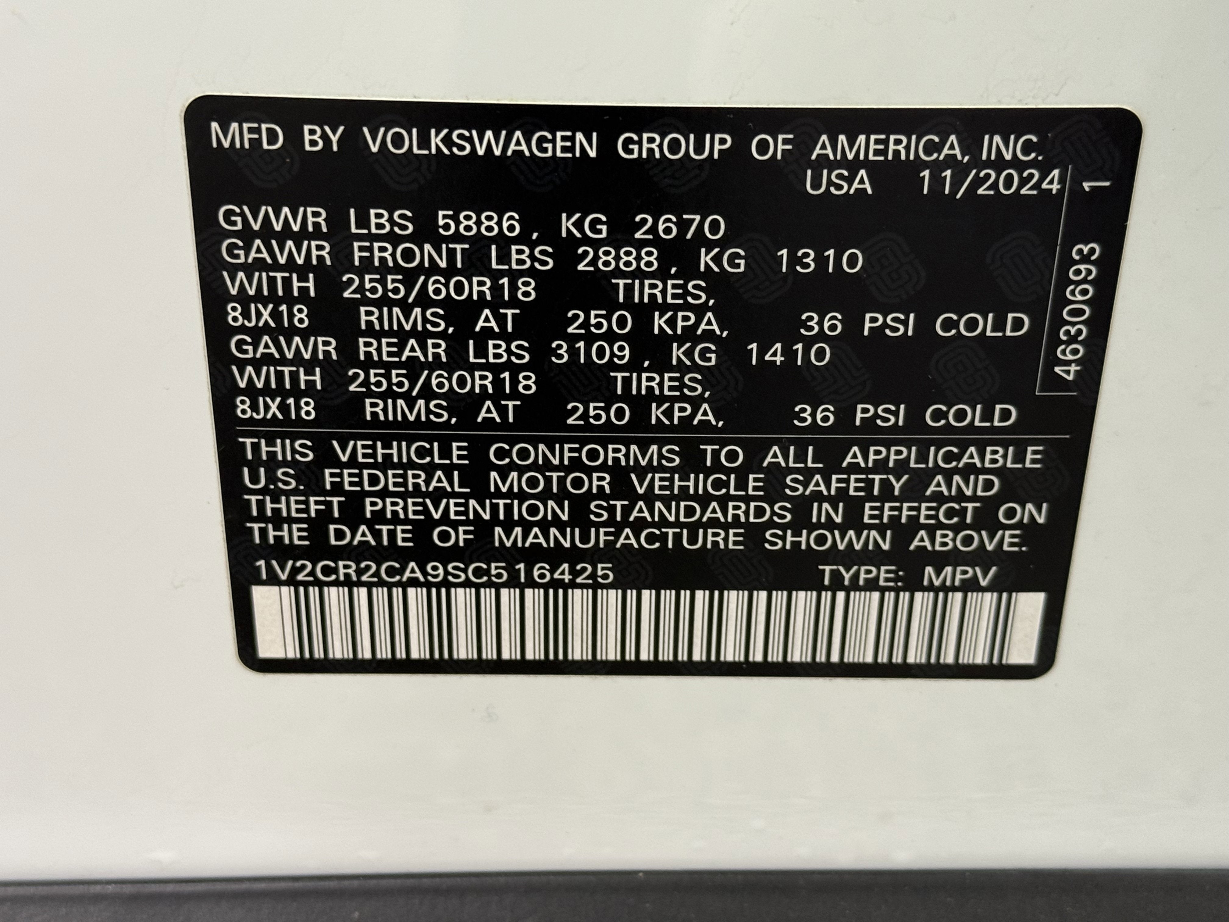 2025 Volkswagen Atlas 2.0T Peak Edition