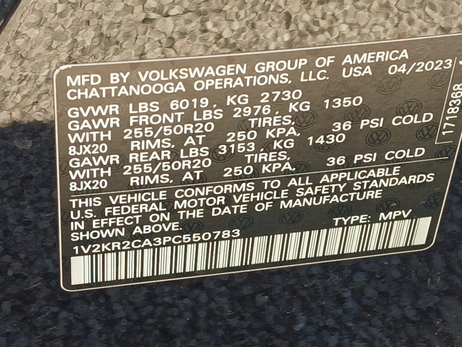 2023 Volkswagen Atlas 3.6L V6 SE w/Technology