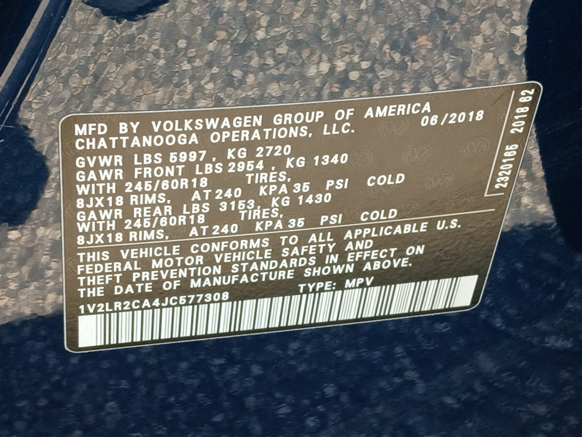 2018 Volkswagen Atlas 3.6L V6 SE w/Technology