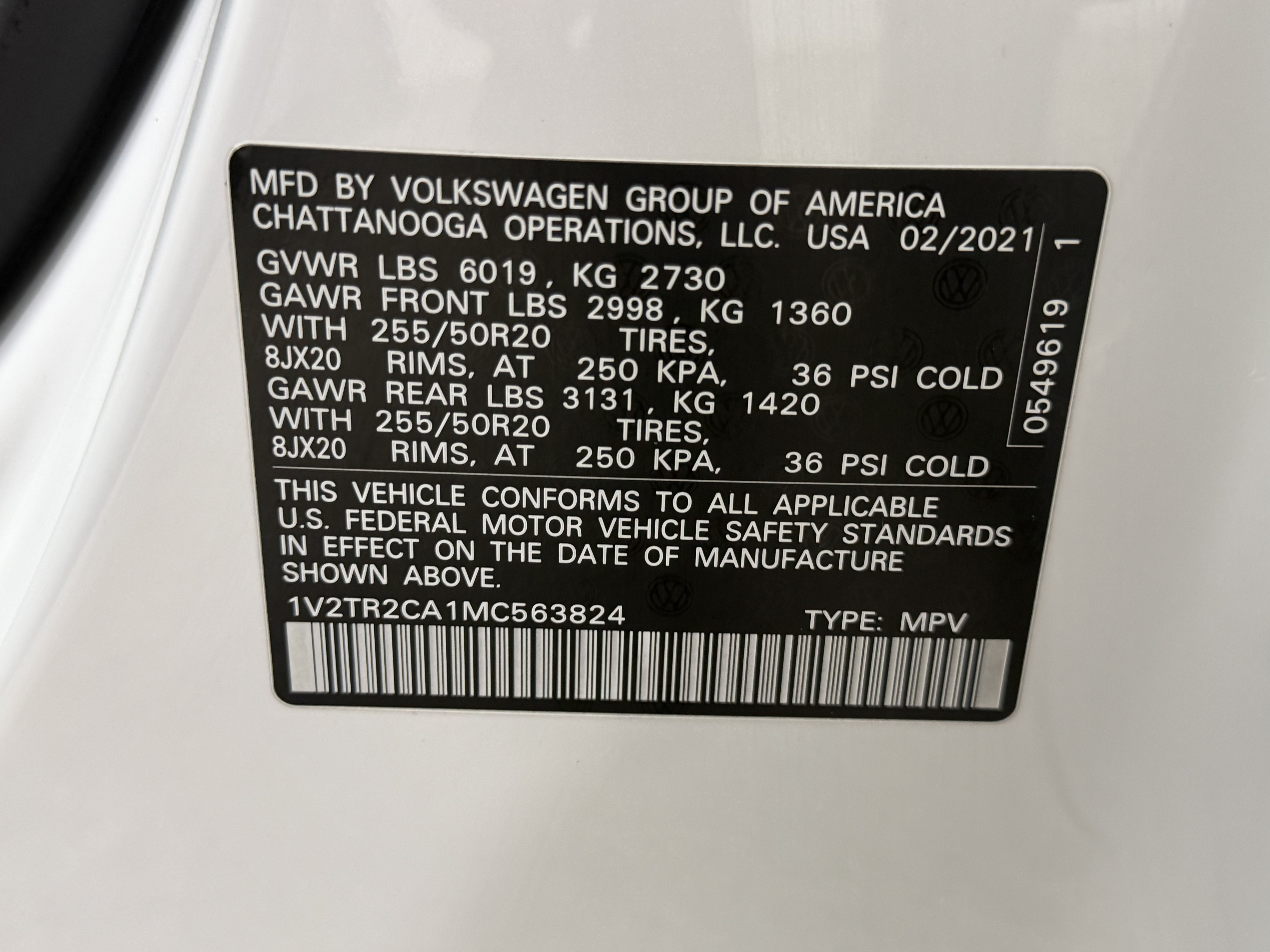 2021 Volkswagen Atlas 3.6L V6 SEL Premium