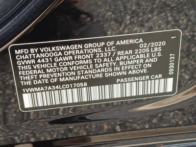 2020 Volkswagen Passat 2.0T R-Line
