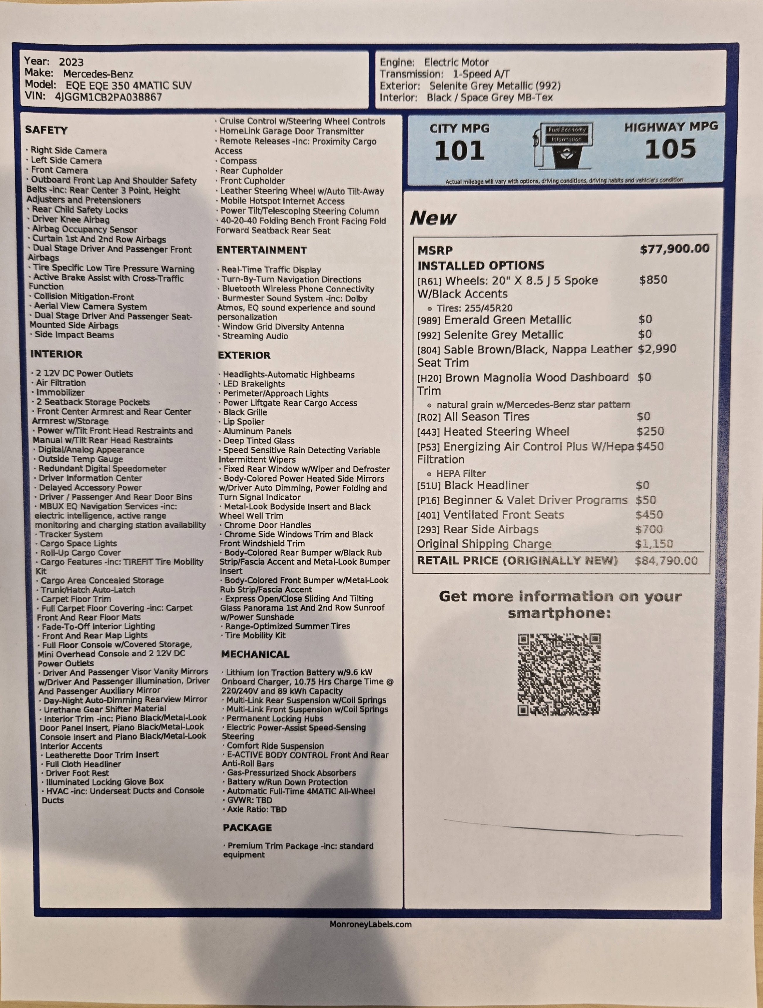 2023 Mercedes-Benz EQE EQE 350