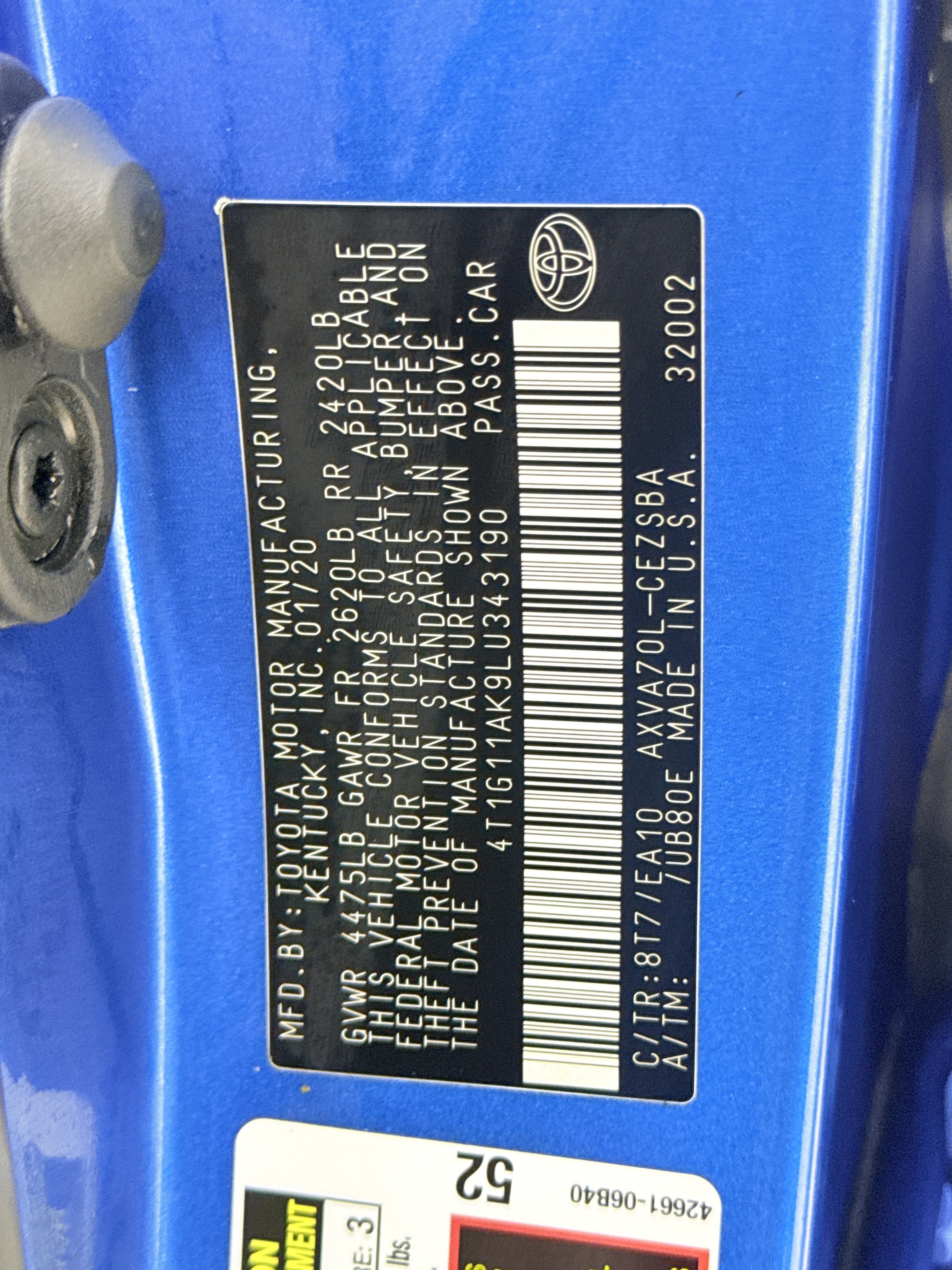 2020 Toyota Camry SE