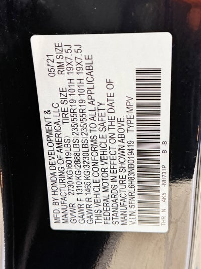 2022 Honda Odyssey Touring