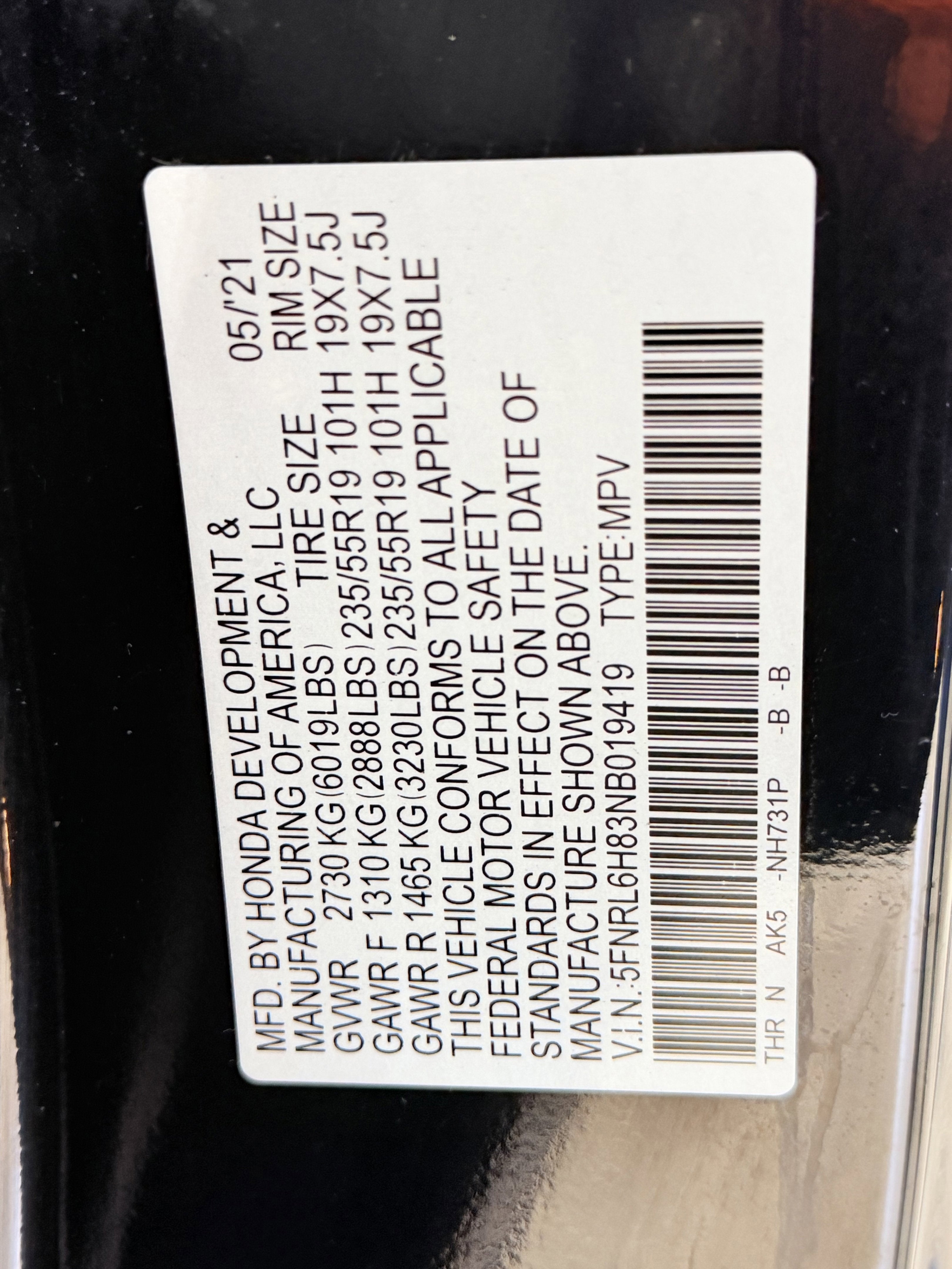 2022 Honda Odyssey Touring