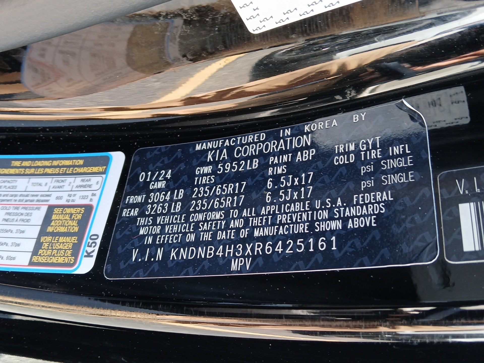2024 Kia Carnival MPV LX Seat Package