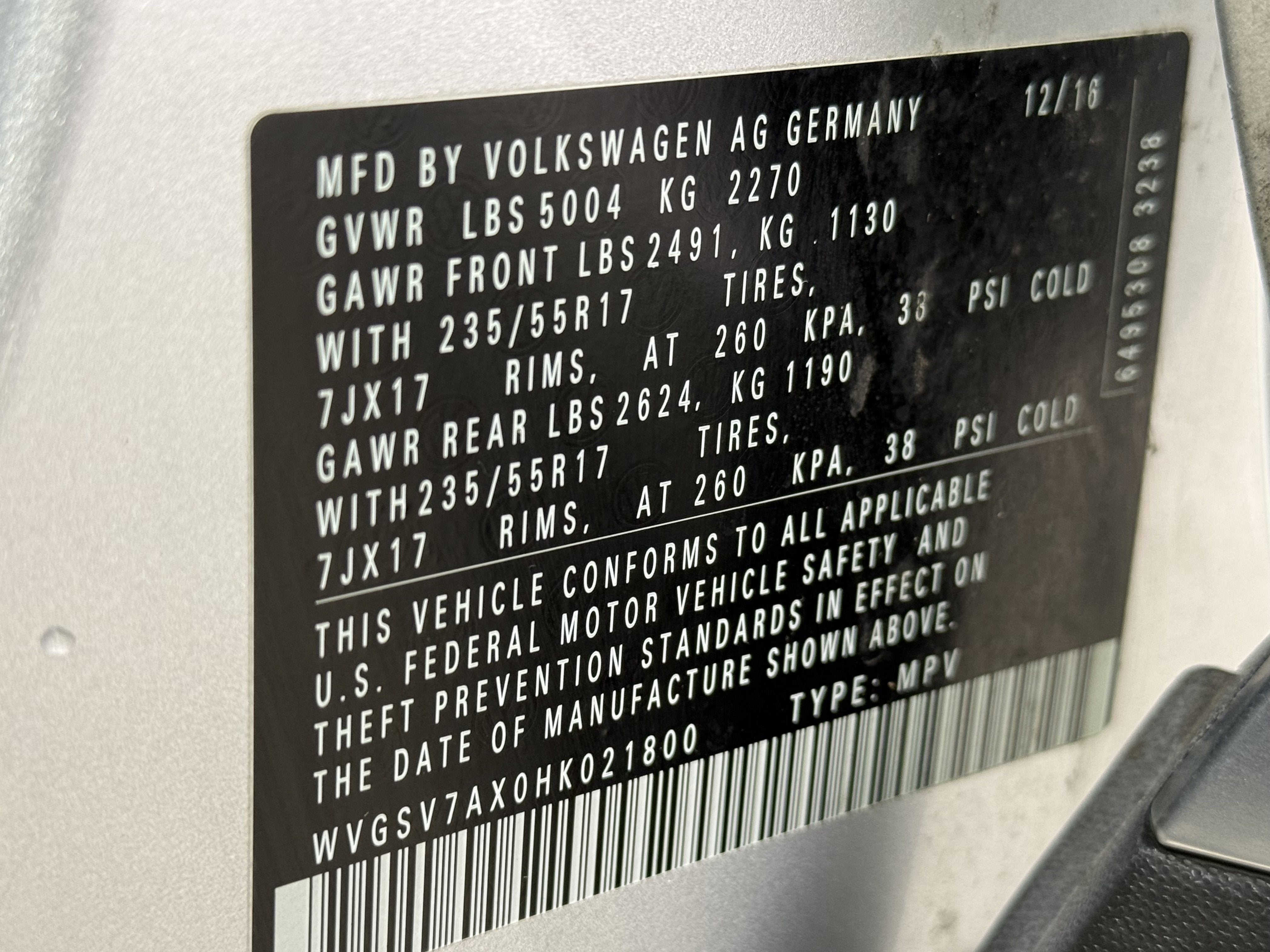 2017 Volkswagen Tiguan Wolfsburg Edition