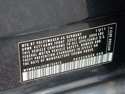 2012 Volkswagen Golf 2.5L 4-Door