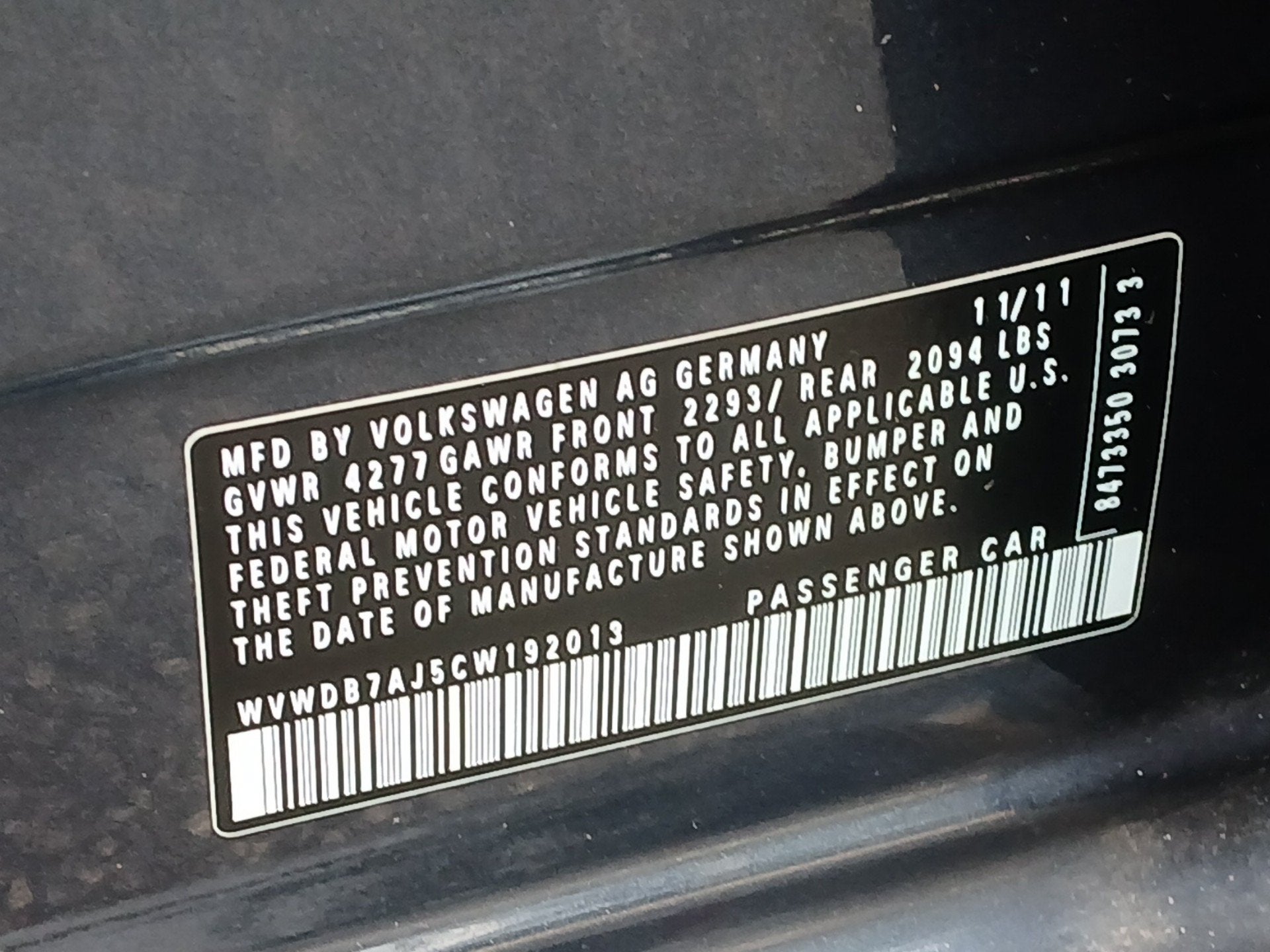 2012 Volkswagen Golf 2.5L 4-Door